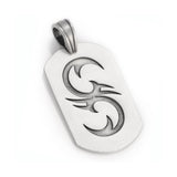DOUBLE STING SNAKE CURVE DOG TAG PENDANT in SILVER