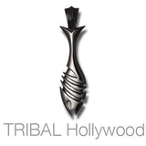 THE EPIPHANY FISH Silver Necklace Pendant in Black Gunmetal by BICO Australia Front View