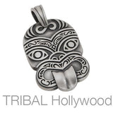 BICO TIKI Tribal Mask Pendant in Silver