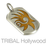 BENNU PHOENIX DOG TAG Pendant in Rosewood and Silver by Bico Australia 