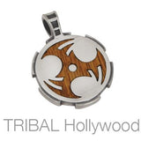 TRICHOPESH Spiral Blade Pendant in Rosewood and Silver 
