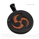 A TRE Pendant in Rosewood and Gunmetal Back Side
