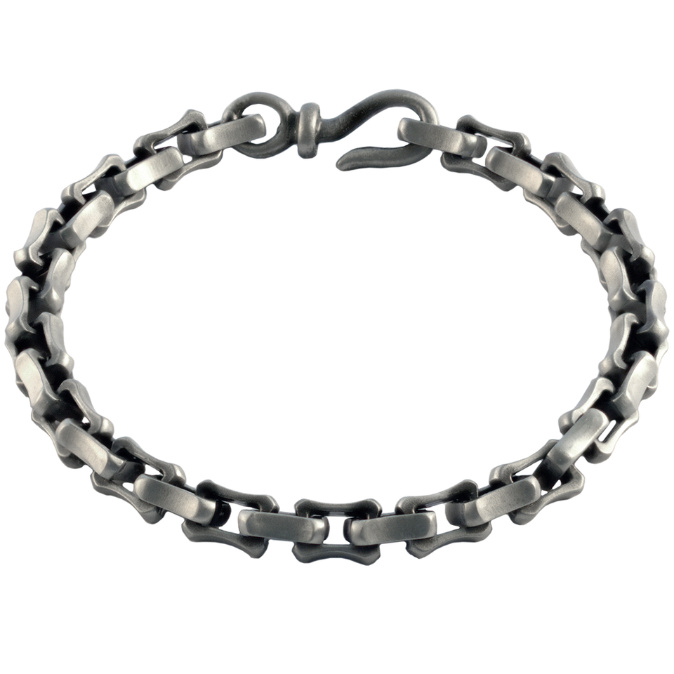 LI Curved Link Simple Mens Bracelet with Hook Clasp by BICO Australia