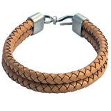 DOUBLE BOLO LIGHT BROWN Leather Mens Bracelet by BICO Australia