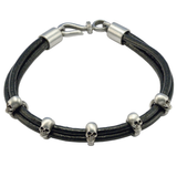 TRUTH Multi-Strand Leather Bracelet with Skulls by BICO Australia
