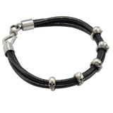 TRUTH Multi-Strand Leather Bracelet with Skulls by BICO Australia
