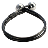 OCEANIC ORBS Double Black Leather Mens Bracelet by BICO Australia