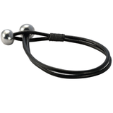 OCEANIC ORBS Double Black Leather Mens Bracelet by BICO Australia