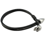 SPEARHEAD Black Leather Mens Bracelet with Skull by BICO Australia