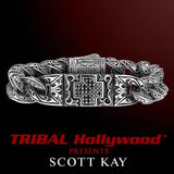 UnKaged BLACK SAPPHIRE CROSS Bracelet by Scott Kay Mens Sterling Silver | Tribal Hollywood