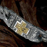 A GOLD CROSS UnKaged Sterling Silver Bracelet by Scott Kay Mens Jewelry | Tribal Hollywood Close-up