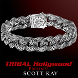 SPARTA Engraved Sterling Silver Mens Link Bracelet by Scott Kay