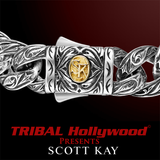 SPARTA Engraved Sterling Silver Mens Link Bracelet by Scott Kay