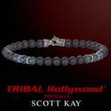 BLACK ONYX AND BLUE APATITE Beaded Bracelet by Scott Kay
