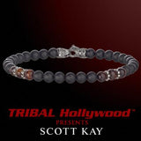 BLACK ONYX AND RED TIGERS EYE Beaded Bracelet by Scott Kay