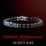 BLACK ONYX WITH BLUE APATITE CLUSTER Bead Bracelet by Scott Kay