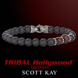 BLACK ONYX WITH RED TIGERS EYE CLUSTER Bead Bracelet by Scott Kay