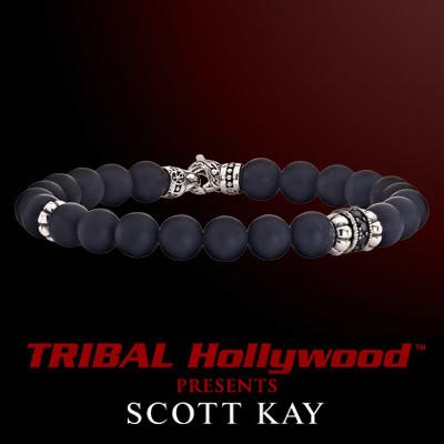 BLACK ONYX WITH AGED SILVER Bead Bracelet by Scott Kay