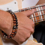 A RED TIGERS EYE WITH AGED SILVER Bead Bracelet by Scott Kay
