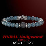 BLUE APATITE WITH BLACK ONYX Bead Bracelet by Scott Kay | Tribal Hollywood