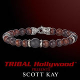 RED TIGERS EYE WITH BLACK ONYX Bead Bracelet by Scott Kay
