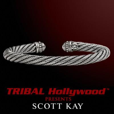 TWISTED CABLE Mens Sterling Silver Cuff Bracelet by Scott Kay