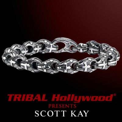 PASSION CROSS LINK Mens Sterling Silver Scott Kay Bracelet