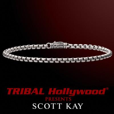 ROUNDED BOX LINK BRACELET for Men in Sterling Silver by Scott Kay