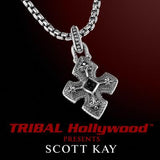 Unkaged GOTHIC CROSS Onyx Center Scott Kay Mens Sterling Silver Necklace 