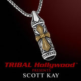 CROSS TABLET UnKaged Two-Tone Sterling Silver Mens Necklace with Brass and Onyx by Scott Kay