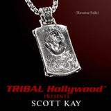 BLACK SAPPHIRE CROSS DOG TAG Sterling Silver Chain Necklace by Scott Kay