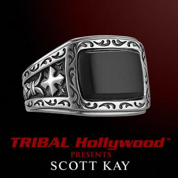 BLACK ONYX STONE Gilbert Ring in Sterling Silver by Scott Kay