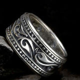 UnKaged BARBED VINE Sparta Mens Sterling Silver Mens Ring by Scott Kay