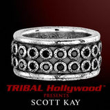 SAPPHIRE RIVETED Sterling Silver Mens Ring by Scott Kay