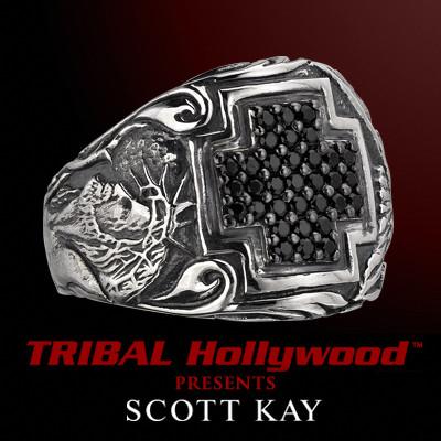 CHRIST CROSS Ring in Sterling Silver with Black Sapphire by Scott Kay