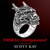 SAMURAI DRAGON RING for Men by Scott Kay in Sterling Silver