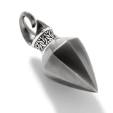 John Hardy Mens Dayak Amulet Rhodium Silver Pendant - Back Side