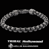 Hollis Bahringer KADENA BOX LINK BRACELET for Men in Gunmetal Steel