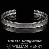 William Henry CORE CUFF Stone Carved Sterling Silver Bracelet
