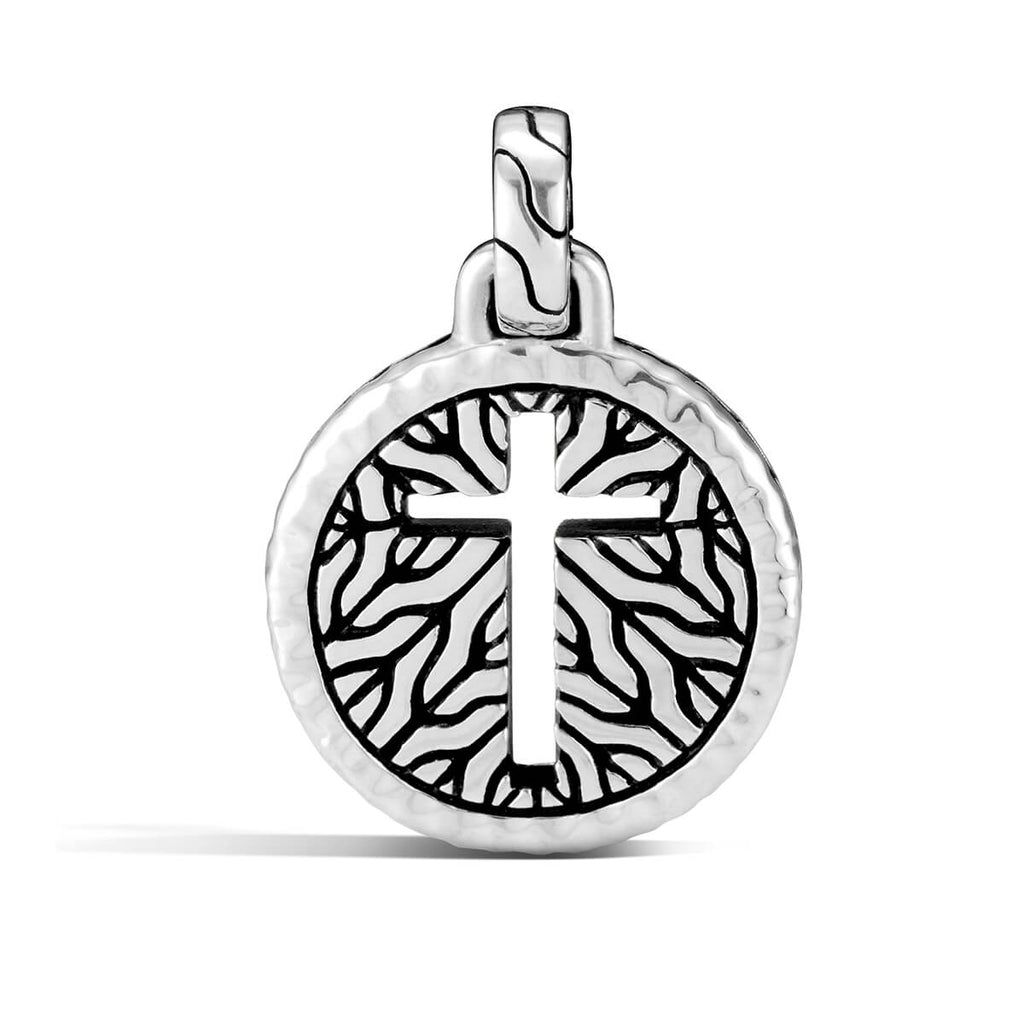 John Hardy Men's Cross Medallion Reversible Silver Classic Pendant
