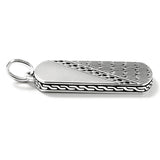 John Hardy Mens Classic Dual Dog Tag Necklace Pendant in Sterling Silver - Side View