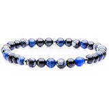 WINTER BLUE Bead Bracelet for Men in Sodalite Agate and Steel