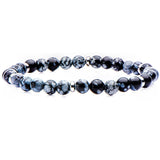 SNOWFLAKE Bead Bracelet for Men in Agate and Steel
