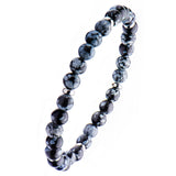 SNOWFLAKE Bead Bracelet for Men in Agate and Steel - Alt View