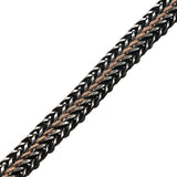 MOUNTAINEER Antique Gunmetal Steel and Brown Leather Mens Bracelet