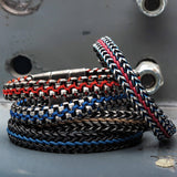 MOUNTAINEER Antique Gunmetal Steel and Brown Leather Mens Bracelet