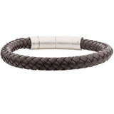 EARTH LUX Brown Braided Leather Bracelet for Men