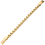 GOLD BOX Thick Width Rounded Box Link Bracelet for Men in Gold Steel