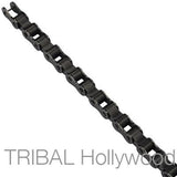 SIDECAR BLACK Mens Motorcycle Chain Bracelet in Stainless Steel