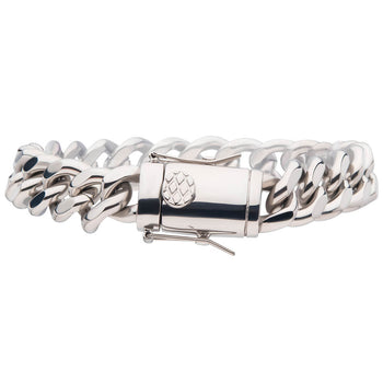MIAMI COASTLINE 12mm Miami Cuban Link Mens Bracelet in Stainless Steel